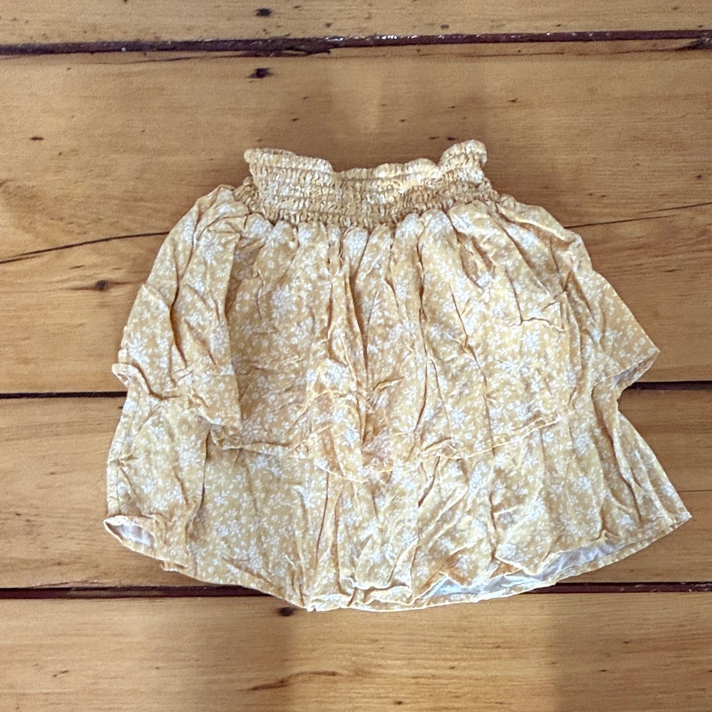 Yellow and White Floral Skirt